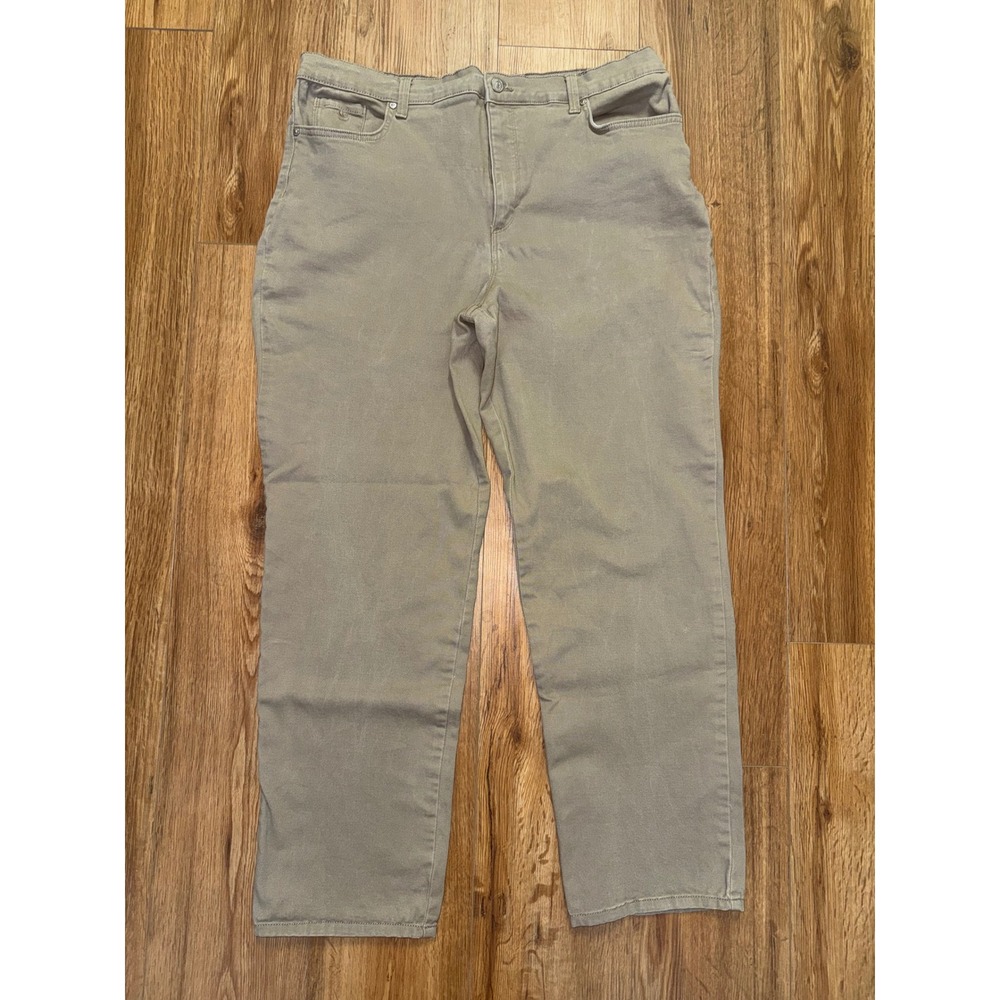 Gloria Vanderbilt Amanda‎ High Rise Tapered Jeans Khaki Tan Size 18 Average